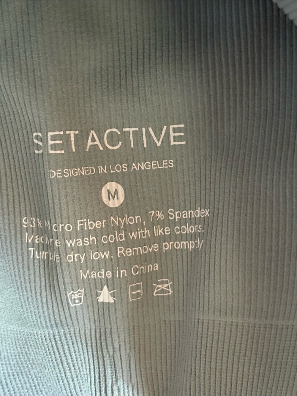 Light Blue Ribbed Sports Bra - Picture 6 of 7